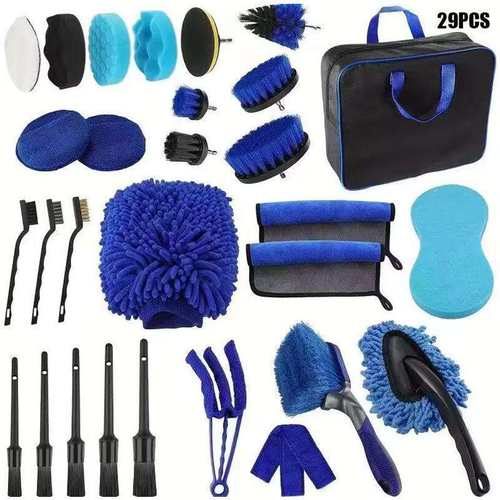 热卖跨境29件套洗车清洁刷电钻刷头清洁刷轮胎清洁刷车内饰洗车刷