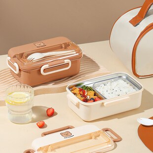 304不锈钢饭盒学生上班族加热保温便当盒分格可拆卸餐盒
