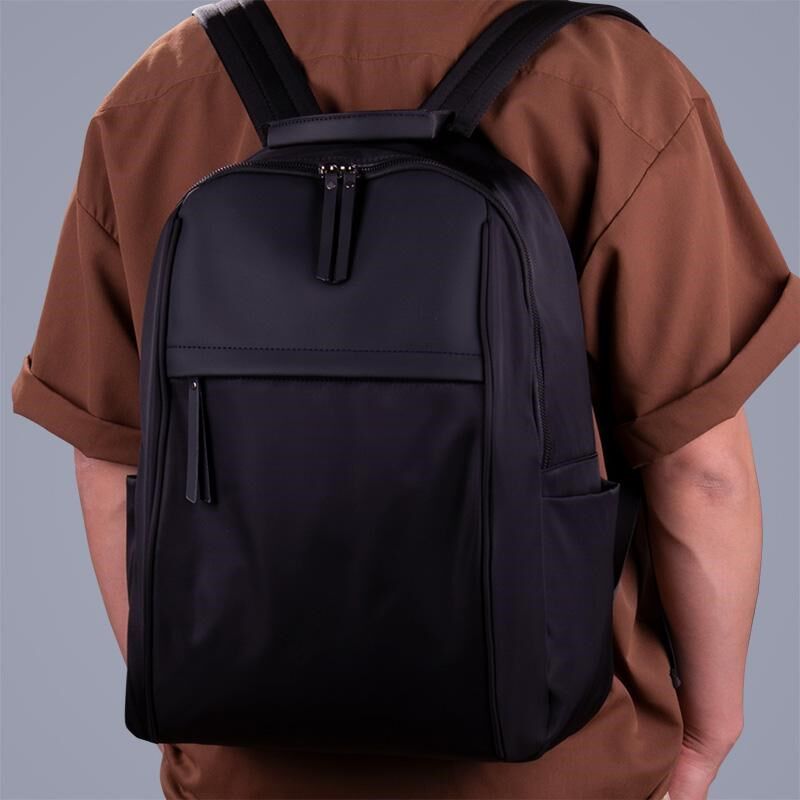 男士双肩b包出差旅行背包男款牛津布高级感大容量帆布通勤电脑书