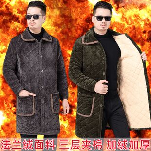 冬季新款男士g棉服加绒加厚耐脏保暖夹棉罩衣中长版工作服宽松大