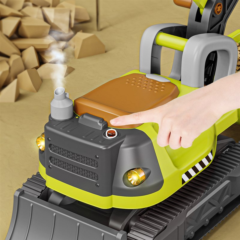 小演员多功能蒸汽可坐人挖掘机滑行工程车翻斗车铲车儿童男孩玩具