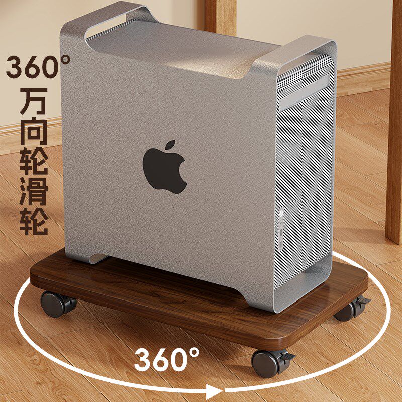 实木电脑主机托架可移动台式机箱托盘支架办公室底座置物架万向轮