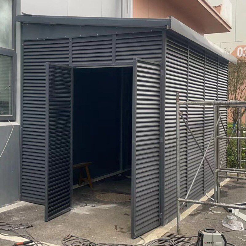 定制铝合金百叶窗锌钢空调u外机保护罩防护栏百叶格栅防雨防晒定