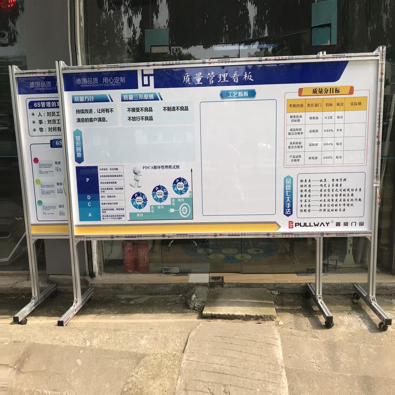 定制生产车间办公室磁性质量管理维修5S单面写字膜表格白看板设计