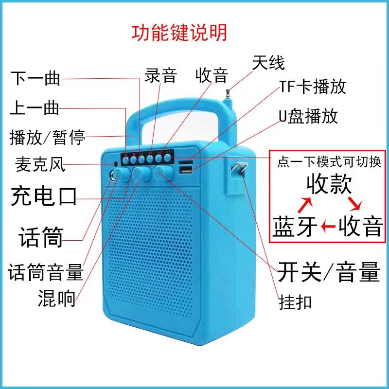 防逃单提醒收付款音箱自带网络户外音箱超大音量播报摆摊菜市场