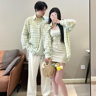 情侣装夏装2025新款设计感小众韩版衬衫法式显瘦纯欲包臀裙两件套