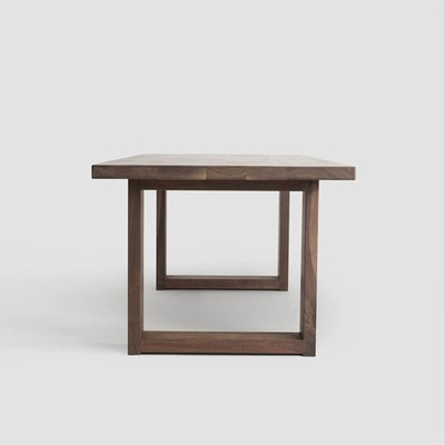 黑胡桃木莫比恩餐桌全实木长方形工作台大板书桌会议桌原木饭桌