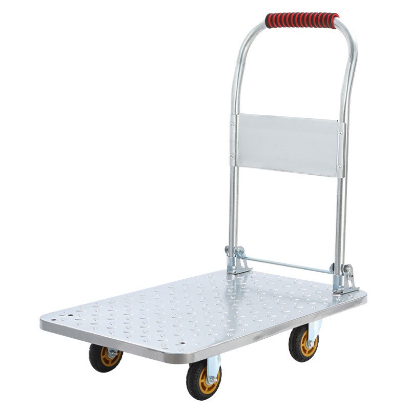 钢板小推车拉货手推车搬运车家用平板车便携拖车折叠小拉车手拉C