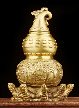 纯铜葫芦八卦福禄寿星葫芦九龟家居客厅送礼装饰礼品摆件