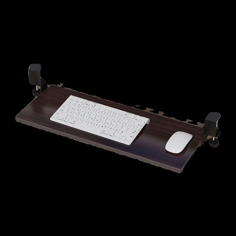 键盘托架桌下免打孔抽屉滑鼠滑轨托底夹收纳层架伸缩托盘轨道放置