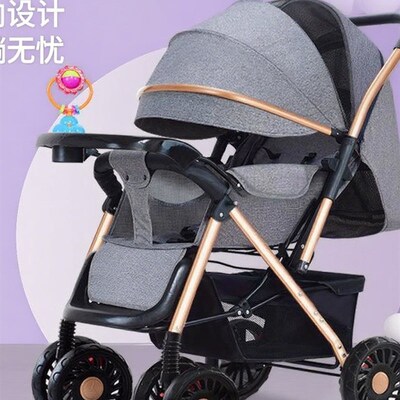 能坐能躺萍乡童车0-3岁轻便可折叠宝宝双向推四轮减震童车神