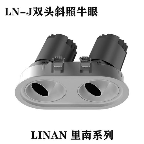 双头牛眼灯嵌入式2*12W无主筒射灯0-10V天花灯暗装别墅全光谱照明