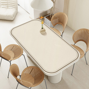 现代简约风餐桌垫免洗防水防油桌布隔热防烫餐垫高级感茶几台面垫