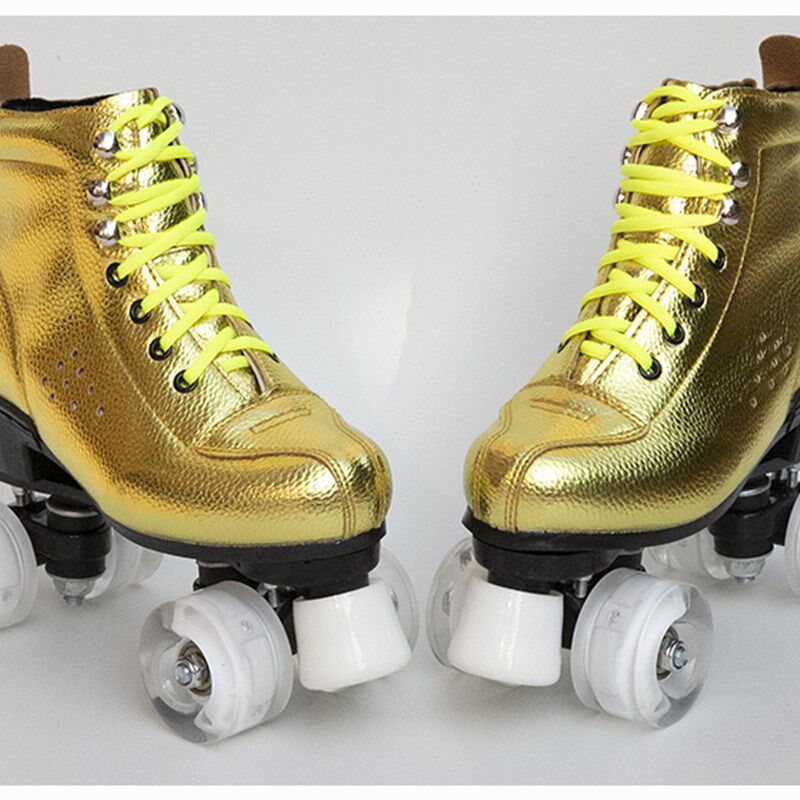 新款成人双排溜冰鞋儿童四轮滑y鞋成年男女旱冰鞋双排轮滑冰鞋闪