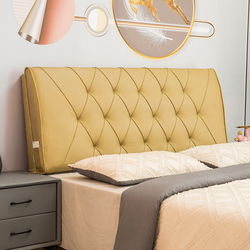 床头靠垫软包榻榻米自粘海绵双人大靠背垫实木床头罩套可定制拆洗
