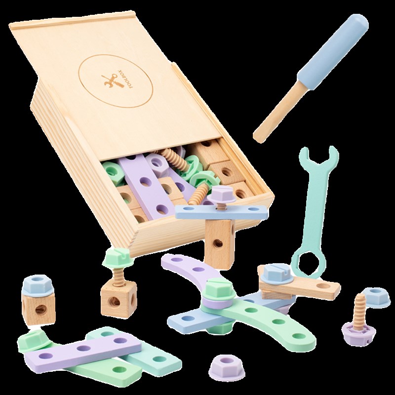 儿童修理工具箱玩具宝宝拧螺丝螺母拼拆装益智积木3男孩礼物套装