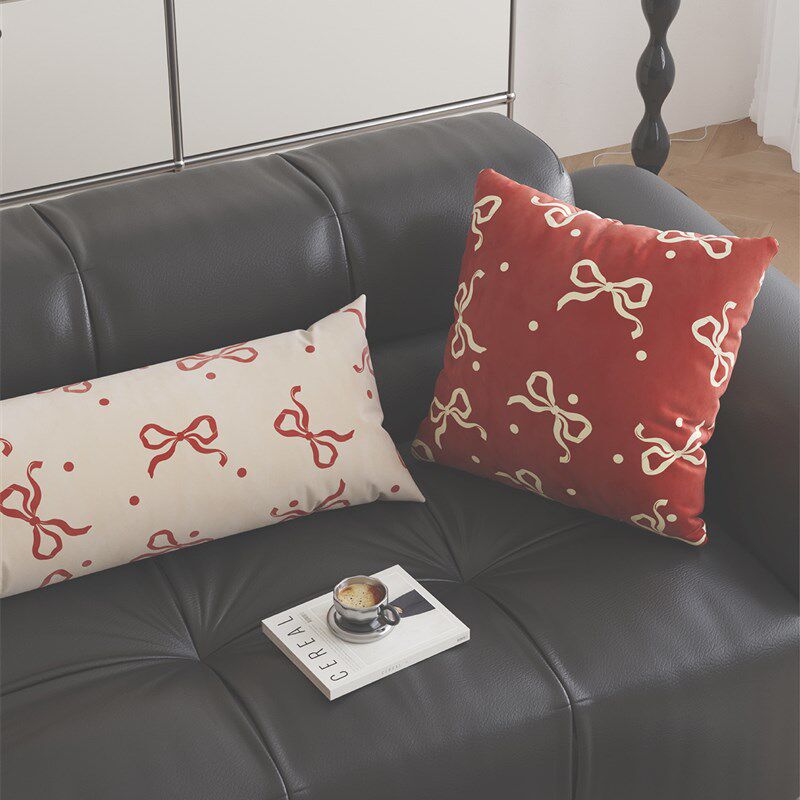韩系少女蝴蝶结抱枕套靠枕客厅沙发靠垫睡M觉长条抱枕床上靠背腰