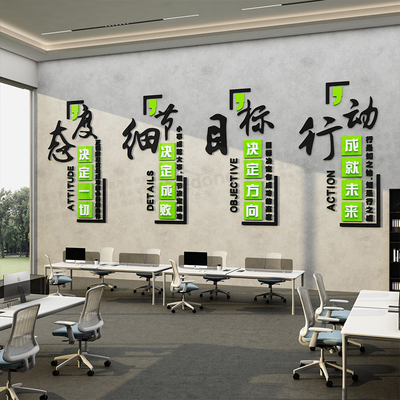办公室墙面装饰企业文化墙公司会议室氛围布置励志标语壁贴