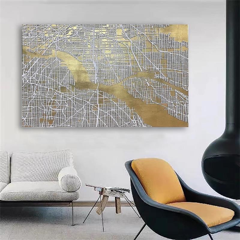 现代立体浮雕城市地图装饰画玄关客厅样板房酒店大堂展厅抽象挂画