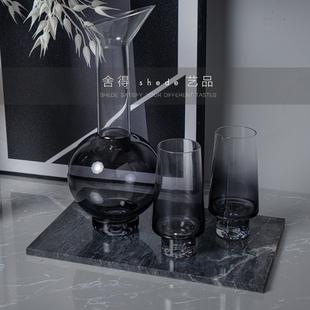 极简橱柜摆件 样板房厨房摆件 橱柜酒柜酒具酒瓶软装陈列饰品摆件