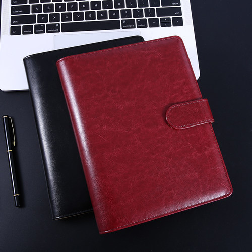 A5商务笔记本定制可印LOGO加厚皮面本活页会议办公记事本订做印刷