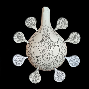 空白社火脸谱插画马勺学生体验非遗文化DIY手工制作材料包