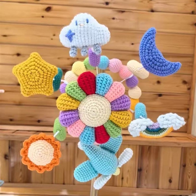 宝宝婴儿床铃1/4吋套筒扳手机七彩床头音乐铃毛线 线编织钩针diy