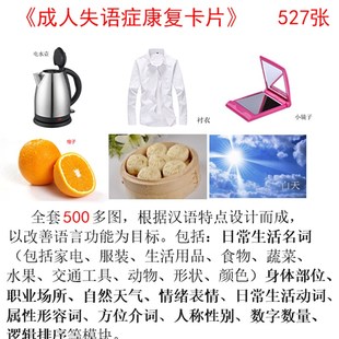 成人失语症康复训k练卡教具语言障碍废用命名错误语法缺失复述困