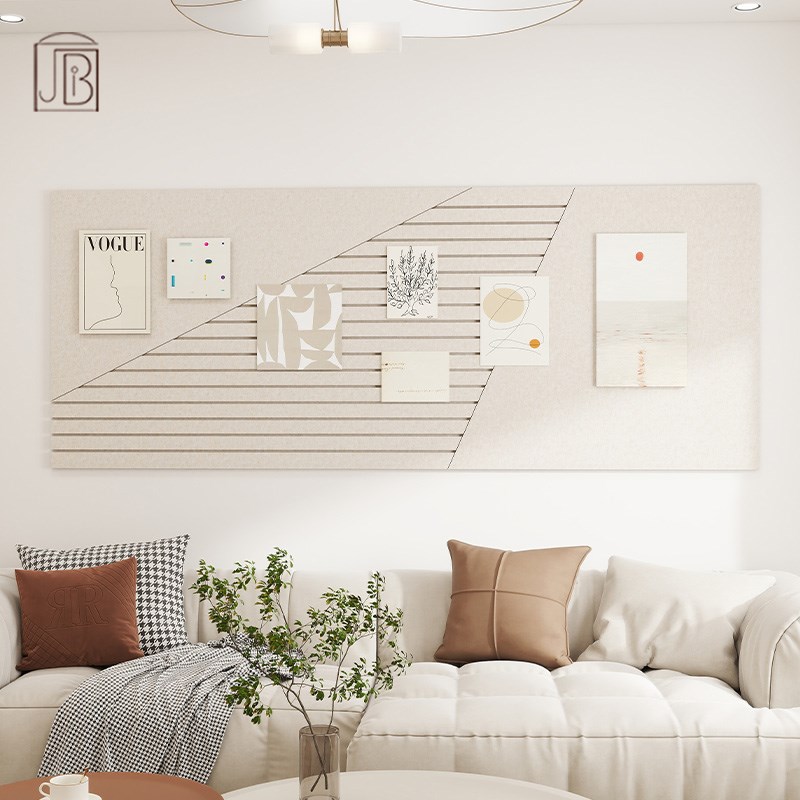 客厅墙上装饰免打孔毛毡照片墙留言板法式奶油风相片展示板愿景板