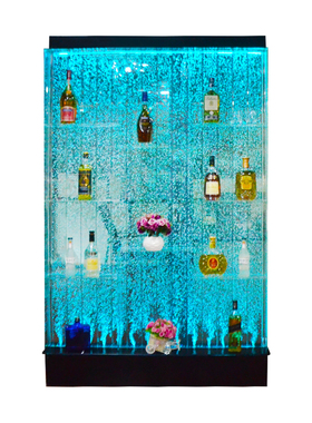 水幕墙酒柜气泡屏风鱼缸客厅隔断大型流水墙玄关亚克力加湿器定制