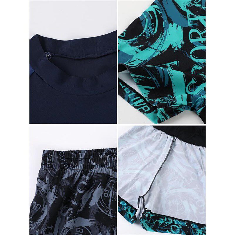 小孩泳衣男儿童大童双层泳裤防尴尬男孩加大码青少年分体沙滩训练