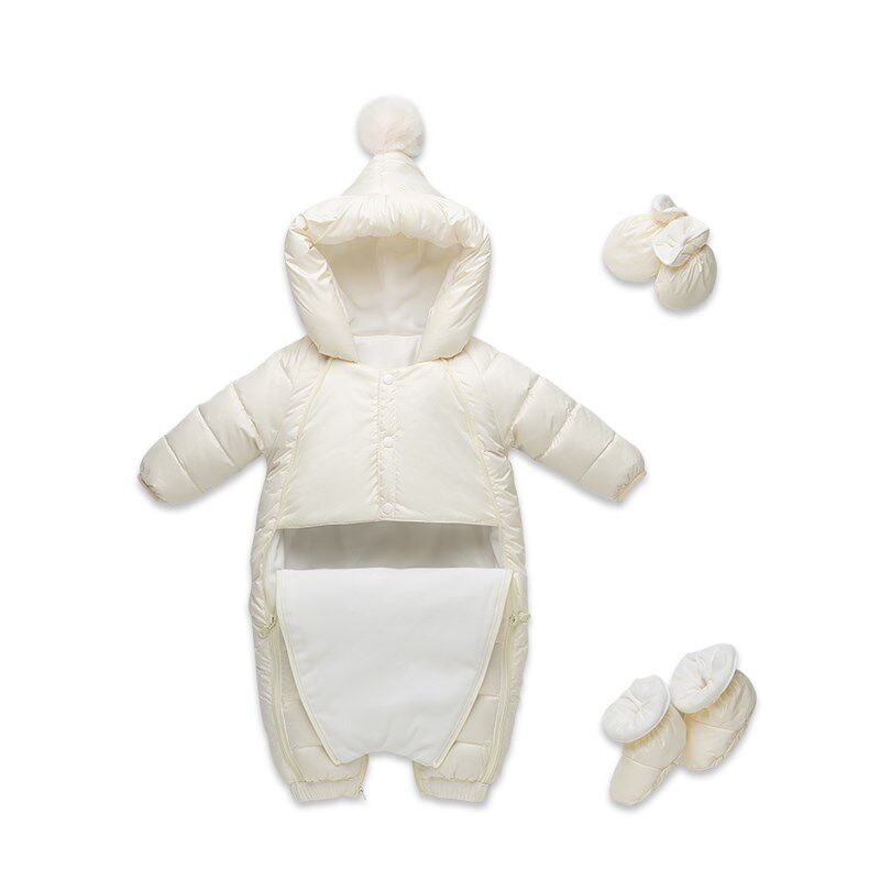 宝宝羽绒服连体衣冬季婴儿加厚外出服哈衣幼儿可爱羽绒连身衣爬服