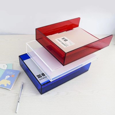 加厚亚克力文件架分层资料文件盒办公桌面收纳a4分层文件架文件盘