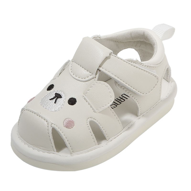 夏季新款一岁女宝宝叫叫凉鞋包头婴幼儿学步鞋一阶段软底婴儿鞋子