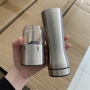 电动胡椒研磨器 2个装 黑胡椒粒研磨瓶厨房碾碎瓶