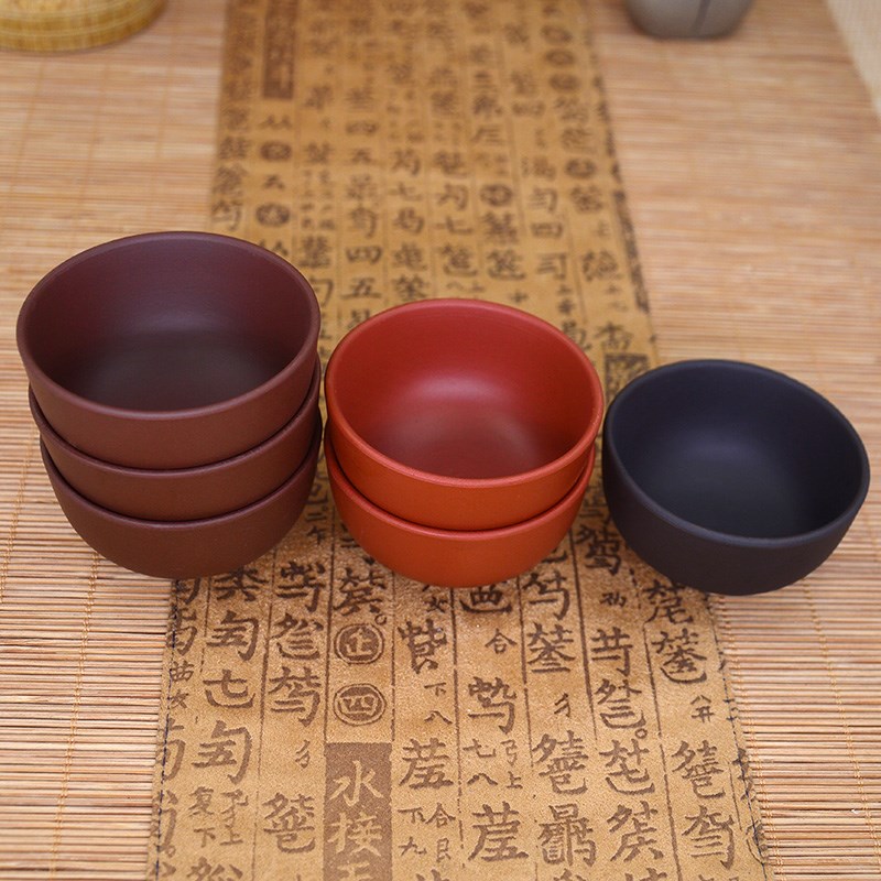 紫砂杯品茗杯白瓷l潮汕功夫小茶杯陶瓷杯小茶碗杯子高温羊脂玉6只