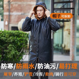 中长款皮大衣男防水防风皮棉衣加绒加厚抗寒加长R皮棉服工作服皮
