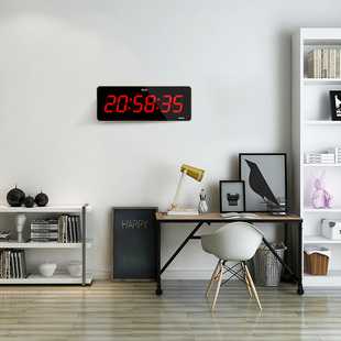 虹泰直销客厅简i约挂钟创意万年历电子钟长方形大数字2158时分秒