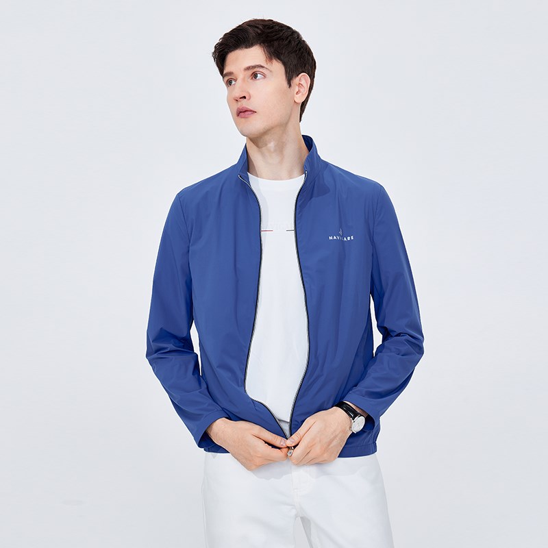 [防晒]Navigare意大利小帆船夏季薄I款立领夹克男绿色休闲上衣外