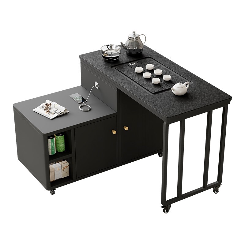 智能可移动茶台烧水壶一体书桌茶桌两用办公室小户型音.响功夫茶