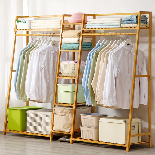 木马人挂衣架落i地卧室衣帽架子衣服置物架网红简易家用非实木玄