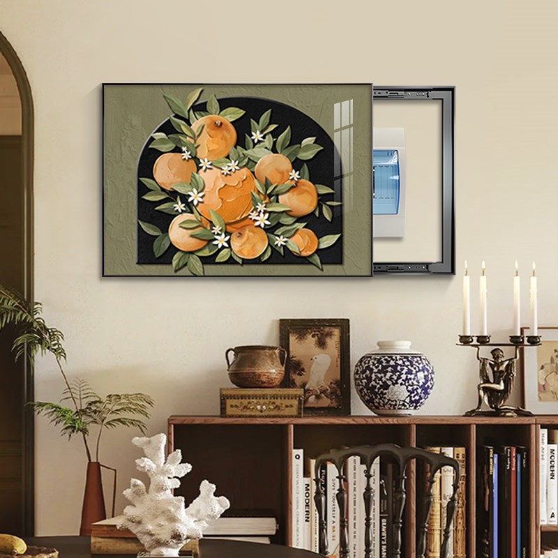 中古风电表箱装饰画2024v新款强弱配电箱开关盒遮挡挂画免打孔高