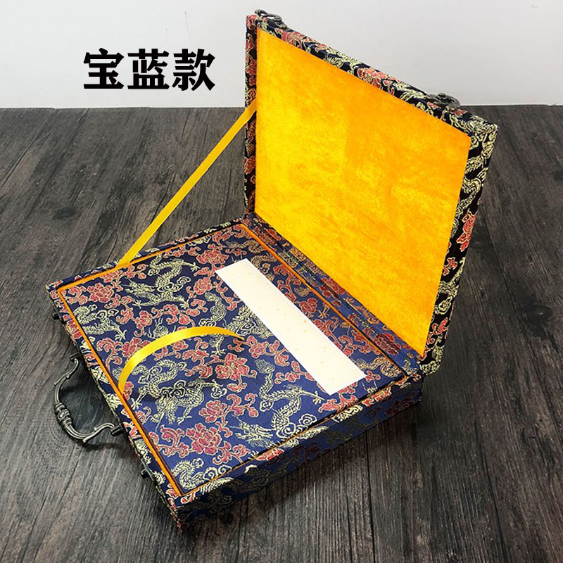 加厚空白宣纸g册页折页12折24页书画国展写生印章收藏锦盒整套