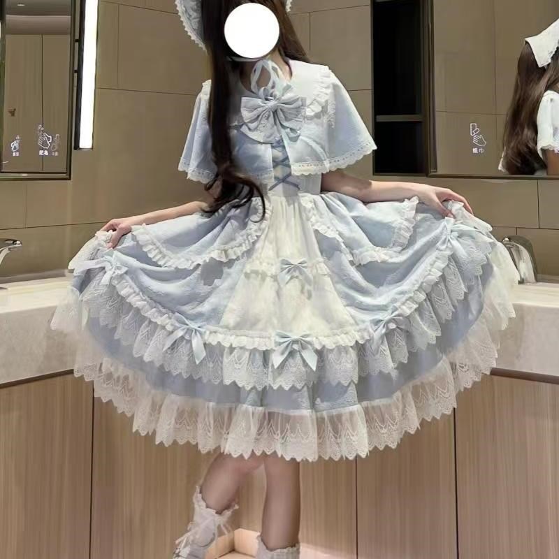 尾款  玩偶密语Loloita收腰连衣裙古早公主风显瘦JSK优雅斗篷礼服