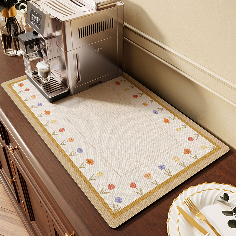 咖啡机沥水垫厨房台面垫子硅藻泥B吸水软垫防滑免洗隔热洗漱台杯