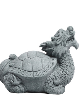 创意龙龟玄武青砂石乌龟茶宠摆件微景观盆景鱼缸造景工Z艺品装饰