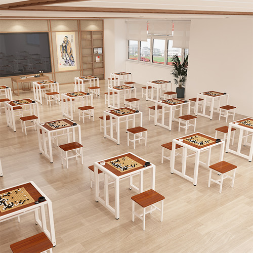 中国围棋象棋辅导班桌q子培训桌国际象棋书法桌学生下棋多用棋盘