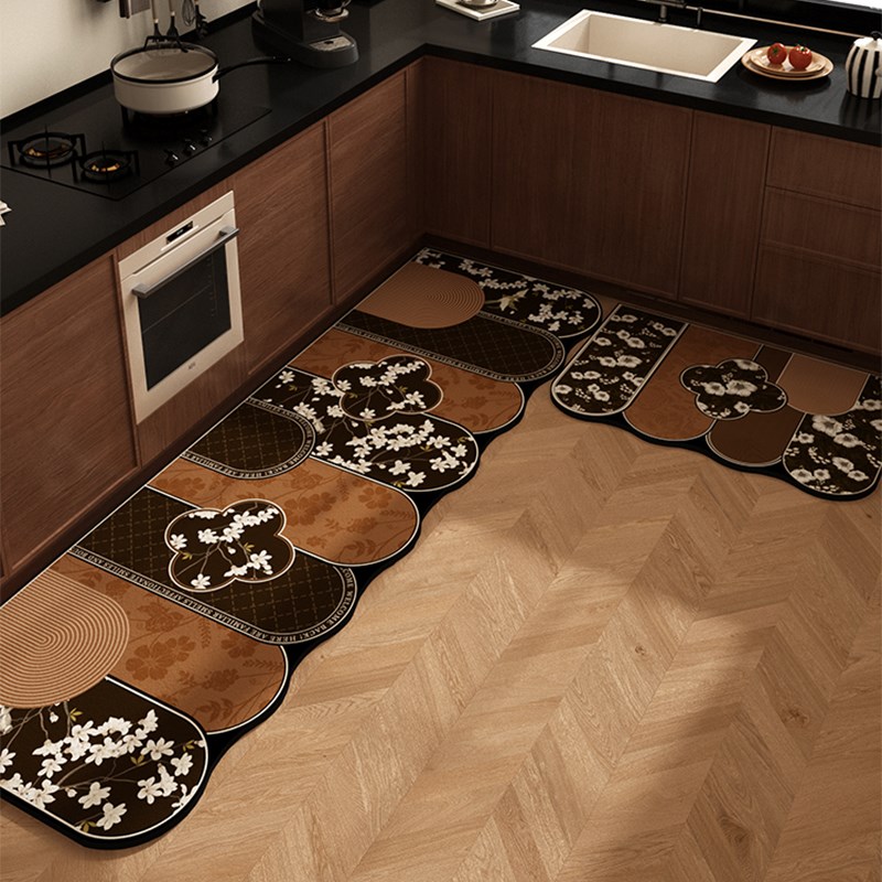 复古厨房b专用地垫l型吸水垫硅藻泥防滑吸油耐脏地毯可擦免洗脚垫