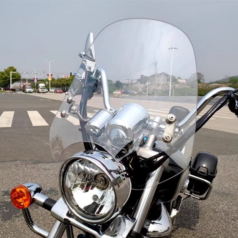 复古摩托车圆灯前风挡通用挡风板铃木GZ1G5O-A/E太子悦酷有机玻璃