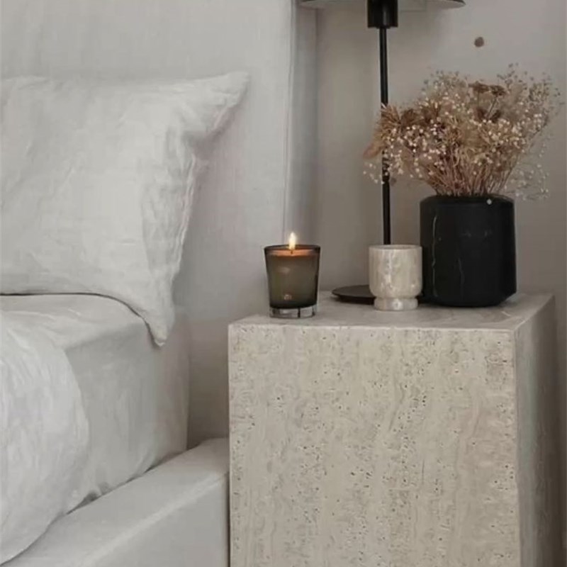 黄洞石雕塑d台大理石电视柜装饰客厅底座落地大理石墩入户玄关摆